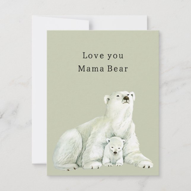 Tarjeta Pequeña Te amo osa mamá (Anverso)