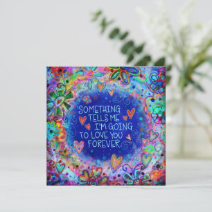 Tarjeta Pequeña Te Amo Por Siempre San Valentín Lindo Azul Inspiri
