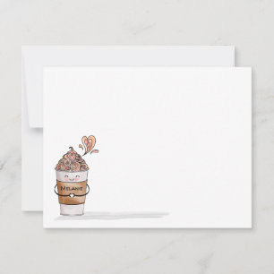 Tarjeta Pequeña Te Amo Una Copa De Café De Kawaii De Latte Cute Y