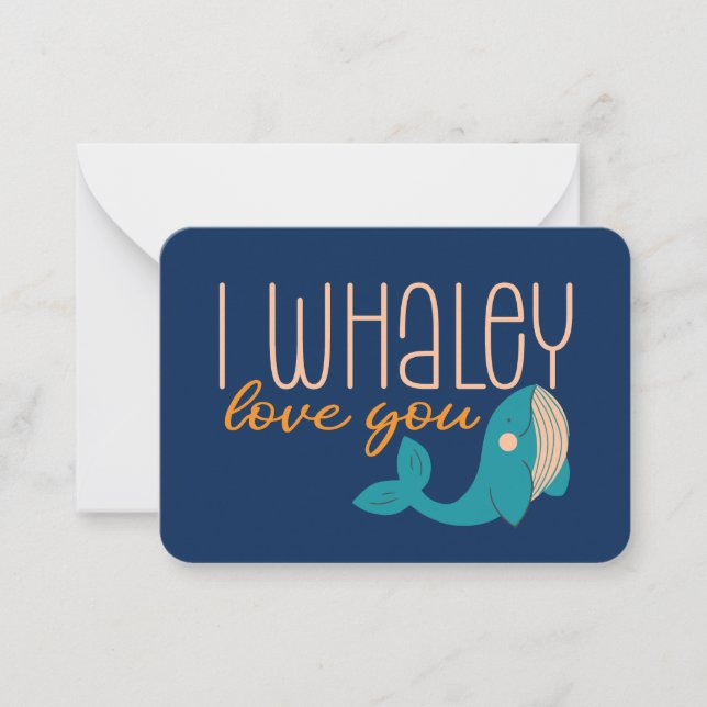Tarjeta Pequeña Te Amo Whaley Divertido El día de San Valentín De  (Anverso)