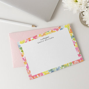 Tarjeta Pequeña Té de Burbujas Arcoíris Nombre Personalizado Monog
