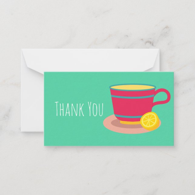 Tarjeta Pequeña Té de limón para los amantes del té (Anverso)