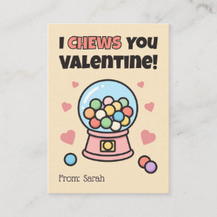 Tarjeta Pequeña Te Mastico Gumball Niños del Día de San Valentín