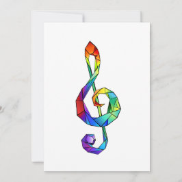 Tarjeta Pequeña Tecla musical arcoiris tremendo clef