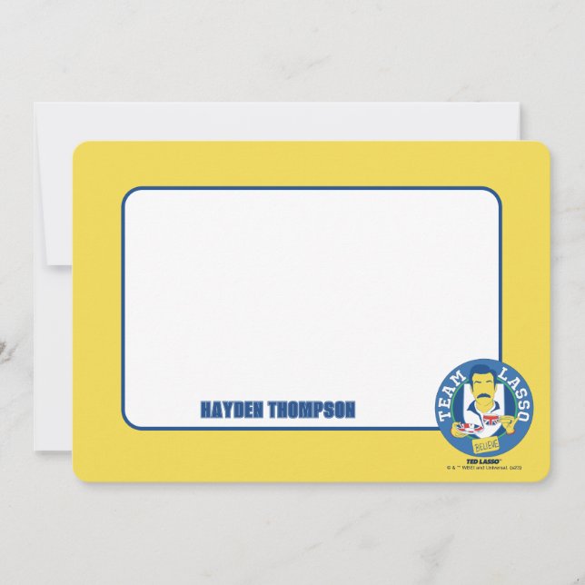 Tarjeta Pequeña Ted Lasso | Avatar icónico del té de Lasso del equ (Anverso)