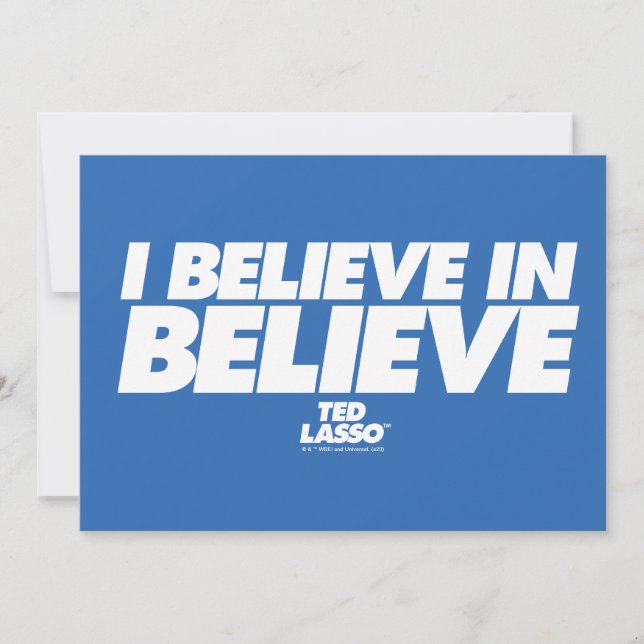 Tarjeta Pequeña Ted Lasso | Creo en Believe (Anverso)