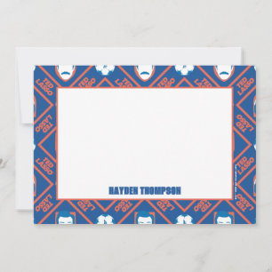 Tarjeta Pequeña Ted Lasso Patrón de diamantes de cara y bolas
