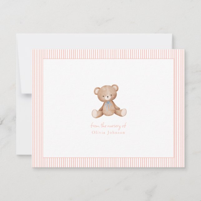 Tarjeta Pequeña Teddy Bear Baby Baby Shower (Anverso)