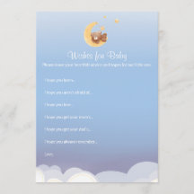 Teddy Bear Moon Baby Shower Wishes For Baby