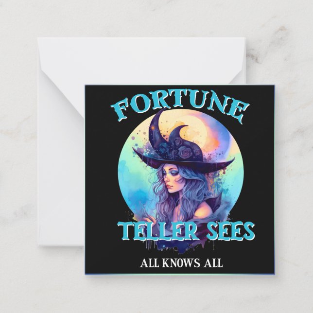 Tarjeta Pequeña Teléster azul de fortuna _ Halloween (Anverso)