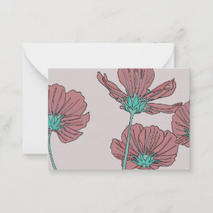 Tarjeta Pequeña Tema de flores, diseño de amapola