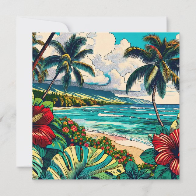 Tarjeta Pequeña Tema de la isla de bonito | Aloha (Anverso)