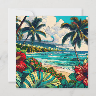 Tarjeta Pequeña Tema de la isla de bonito Aloha