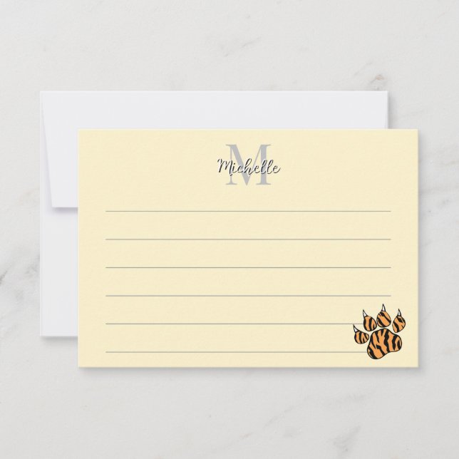 Tarjeta Pequeña Template Lined Monogram Custom (Anverso)