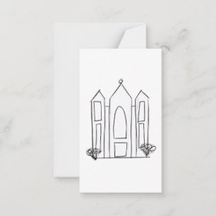 Tarjeta Pequeña Templo LDS Salt Lake City simple mormón moderno