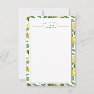 Tarjeta Pequeña Temporada de limón   Correspondencia de escritorio