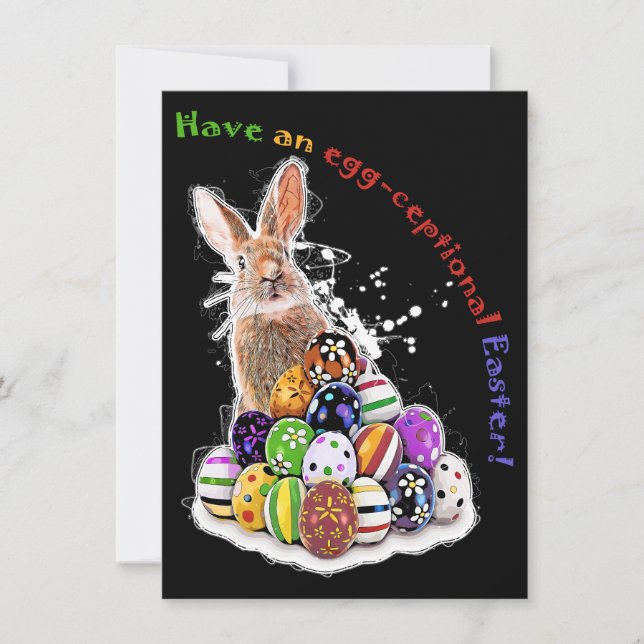 Tarjeta Pequeña ¡Tenga una Pascua eg-excepcional! Huevos de conejo (Anverso)