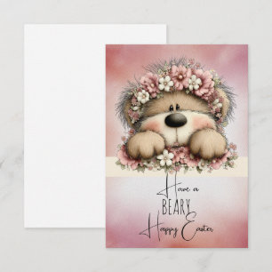 Tarjeta Pequeña Tenga una Pascua FELIZ y BEARiamente divertida