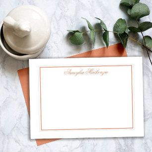 Tarjeta Pequeña Terracota de color oscuro y blanco personalizado