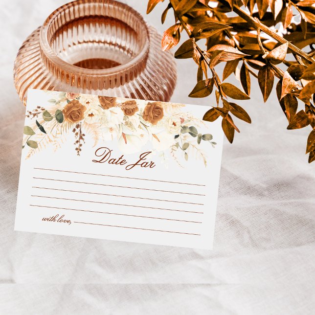 Tarjeta Pequeña Terracotta Floral Date Night Jar Game Tickets (Subido por el creador)