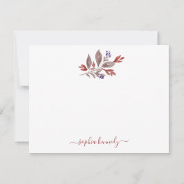Tarjeta Pequeña Terracotta Watercolor Fall deja personalizado