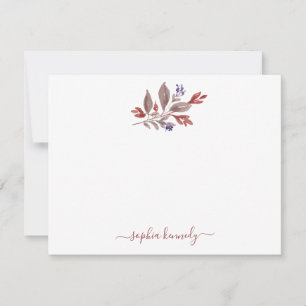 Tarjeta Pequeña Terracotta Watercolor Fall deja personalizado