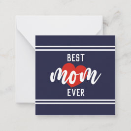 Tarjeta Pequeña Texto Adorable Mejor Mamá del Mundo Con Corazón