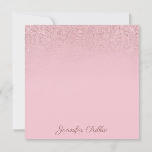 Tarjeta Pequeña Texto de Caligrafía Creativa Rosa Dorado Elegante