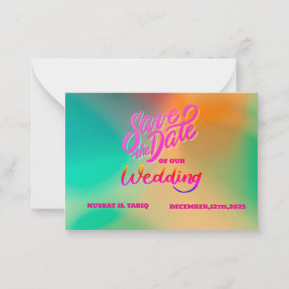 Tarjeta Pequeña Texto de color : Una barra de color Guardar la fec