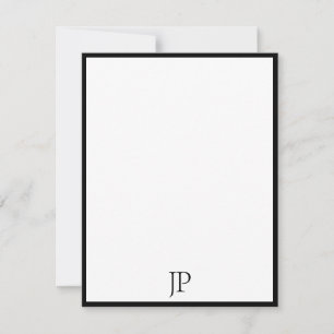 Tarjeta Pequeña Texto manuscrito Elegante Monograma Clásico