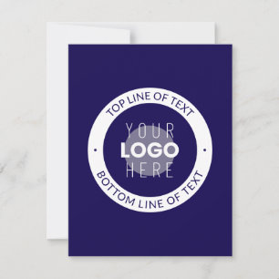 Tarjeta Pequeña Texto personalizable y logotipo Azul oscuro púrp