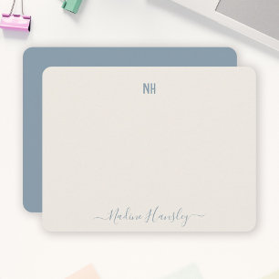 Tarjeta Pequeña TEXTO personalizado Monograma personal guión moder