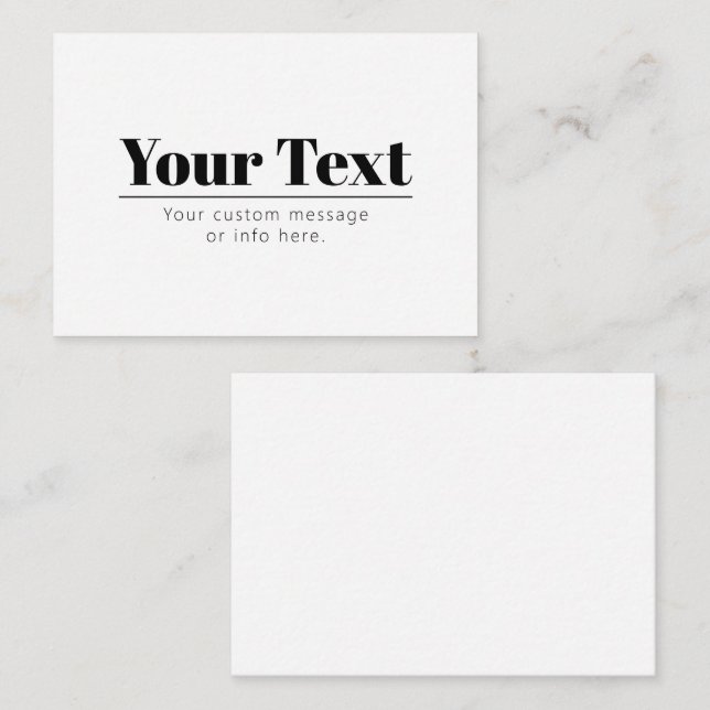 Tarjeta Pequeña Texto retro-moderno de estilo | Blanco y negro (Anverso / Reverso)
