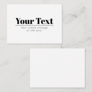 Tarjeta Pequeña Texto retro-moderno de estilo   Blanco y negro