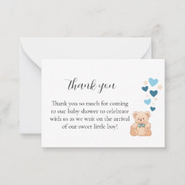 Tarjeta Pequeña Thank You Baby Shower Card – Sweet Little Boy