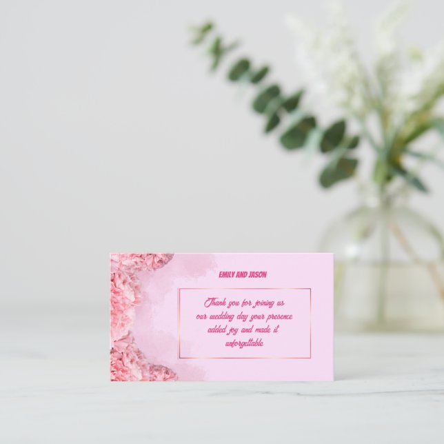Tarjeta Pequeña Thank you Card for Wedding Guests (Anverso de pie)