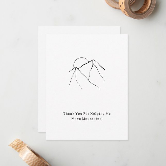 Tarjeta Pequeña Thank You For Moving Mountains Quote Card (Anverso/Reverso In Situ)