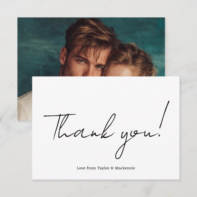 Tarjeta Pequeña Thank You Photo Personalized (Anverso / Reverso)