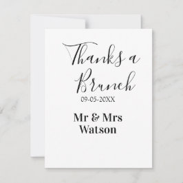 Tarjeta Pequeña Thanks a brunch post wedding name date simple