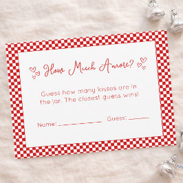 Tarjeta Pequeña That's Amore Bridal Shower Game - How Many Kisses