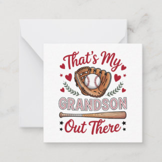 Tarjeta Pequeña That's My Grandson Out There Baseball Grandma 