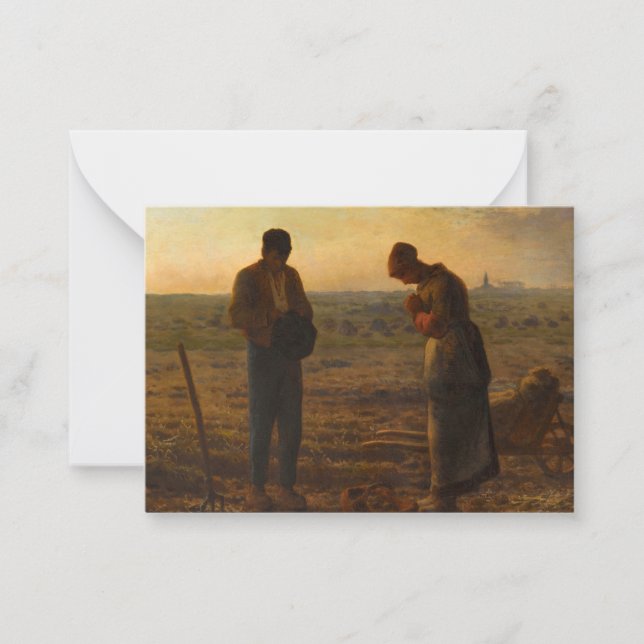Tarjeta Pequeña The Angelus, 1857-1859 por Jean-Francois Millet (Anverso)