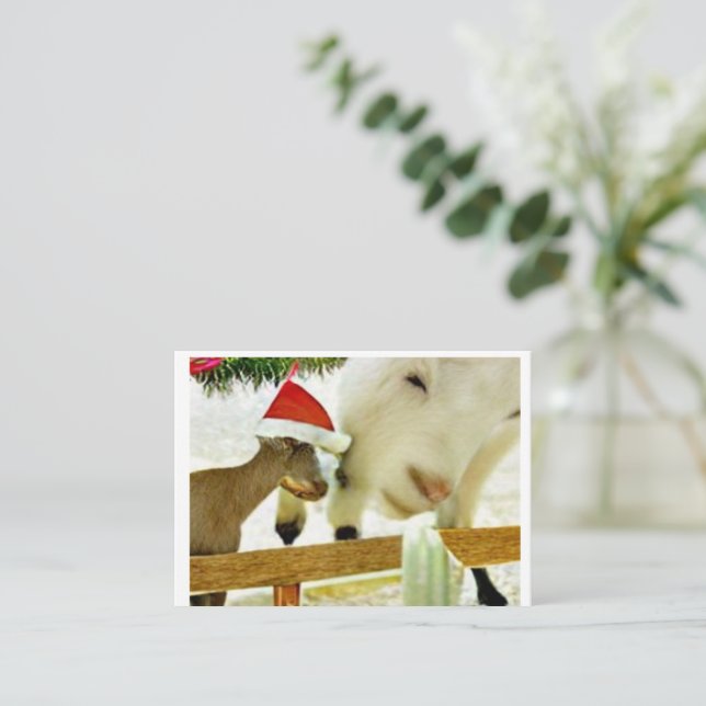 Tarjeta Pequeña The goats of Christmas past Card (Anverso de pie)