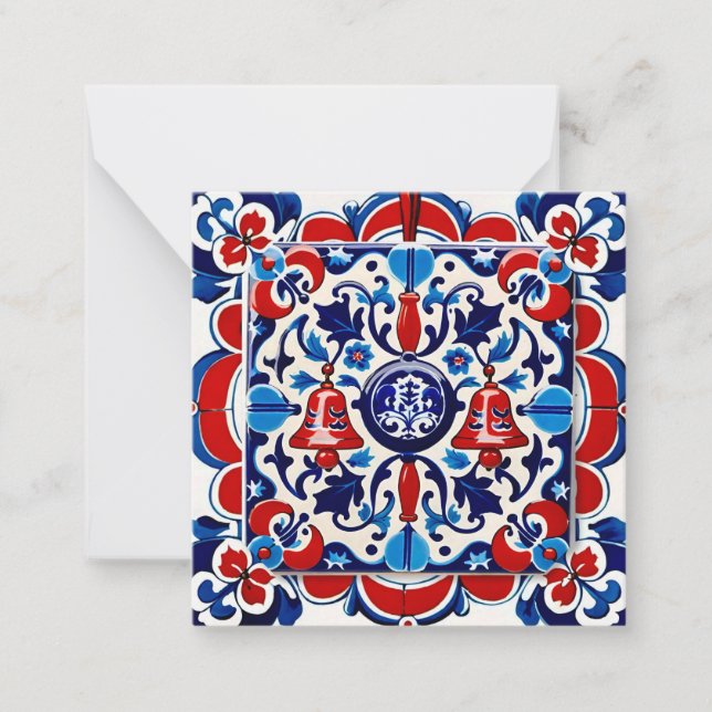 Tarjeta Pequeña The Portuguese Tile and the Christmas Bell (Anverso)