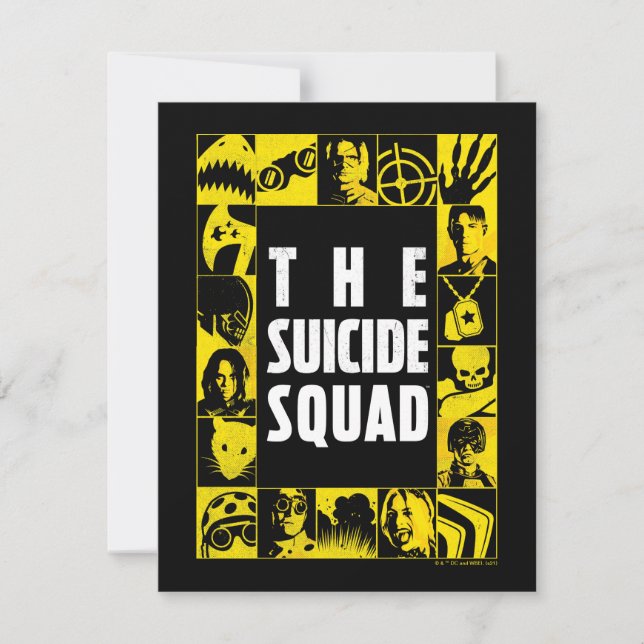 Tarjeta Pequeña The Suicide Squad | Yellow & Black Icon Blocks (Anverso)
