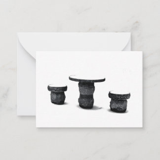 Tarjeta Pequeña Three Stone Round Benches Snow Photo