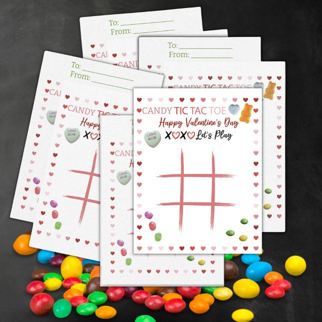 Tarjeta Pequeña Tic Tac Toe de Caramelo San Valentín (Subido por el creador)
