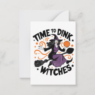 Tarjeta Pequeña Tiempo para Brujas de Dink Spooky Pickleball Hallo