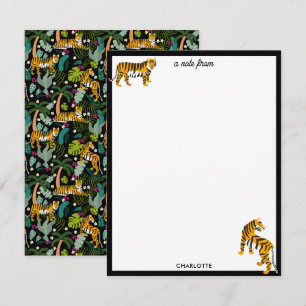 Tarjeta Pequeña Tigre tropical Gatos de Safari de la Selva Botánic