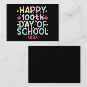 Tarjeta Pequeña Tinte Tie Dye Feliz 100º Día De Escuela Profesor E